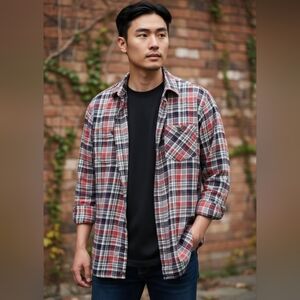 Alesbury Men's Multicolor Plaid Button Down Shirt Size M